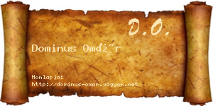Dominus Omár névjegykártya